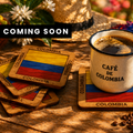Colombia Wooden Flag Coaster Set