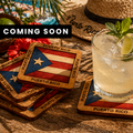 Puerto Rico Wooden Flag Coaster Set