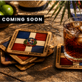 Dominican Republic Wooden Flag Coaster Set