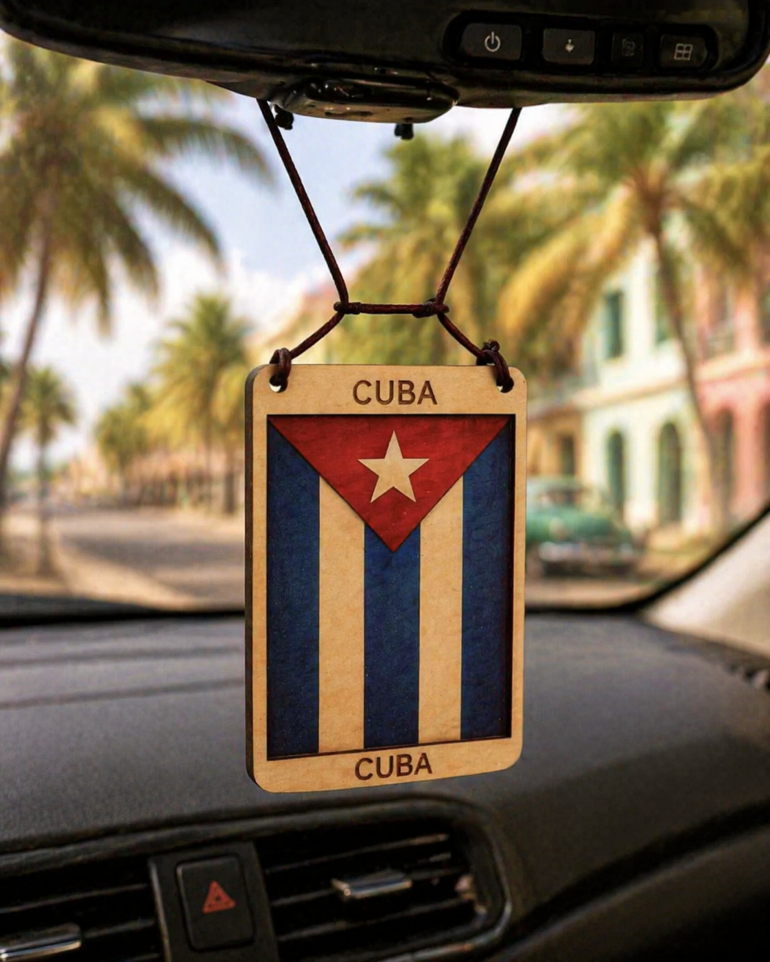Cuba Rearview Flag Hanger