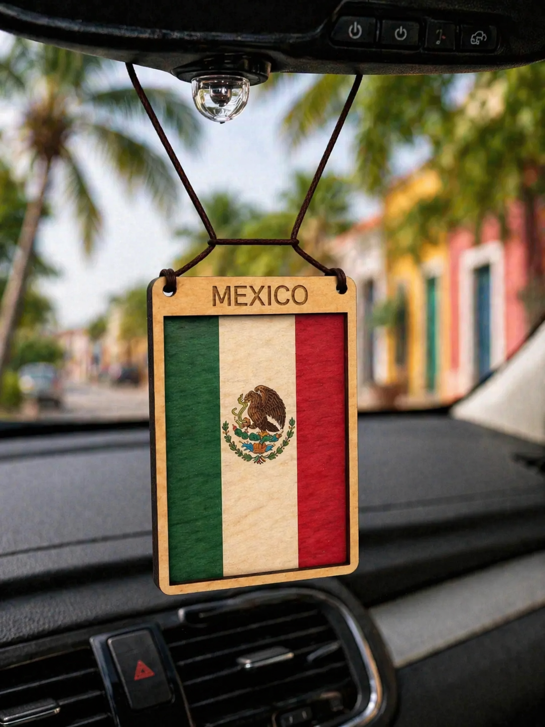 Mexico Rearview Flag Hanger
