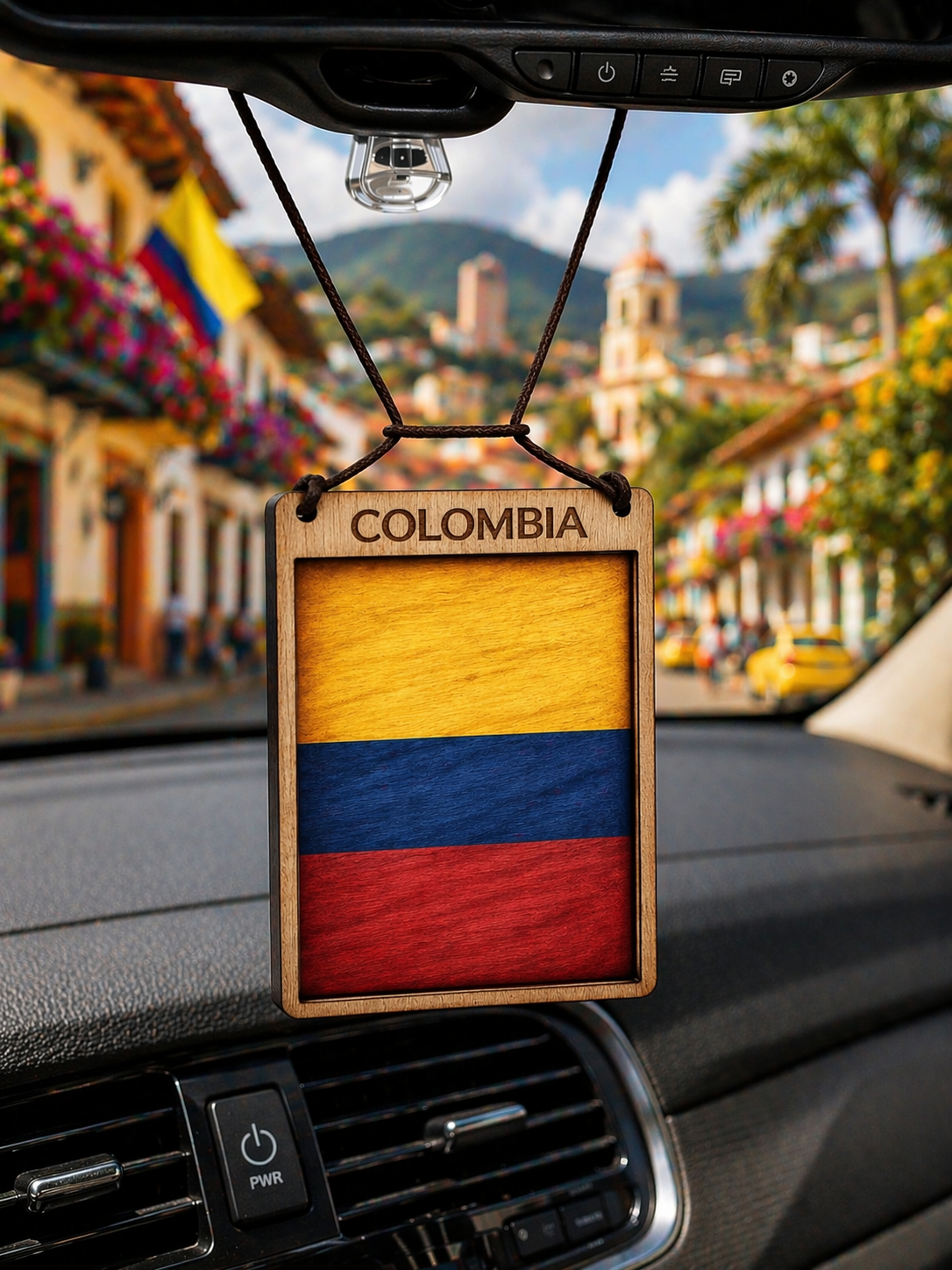 Colombia Rearview Flag Hanger