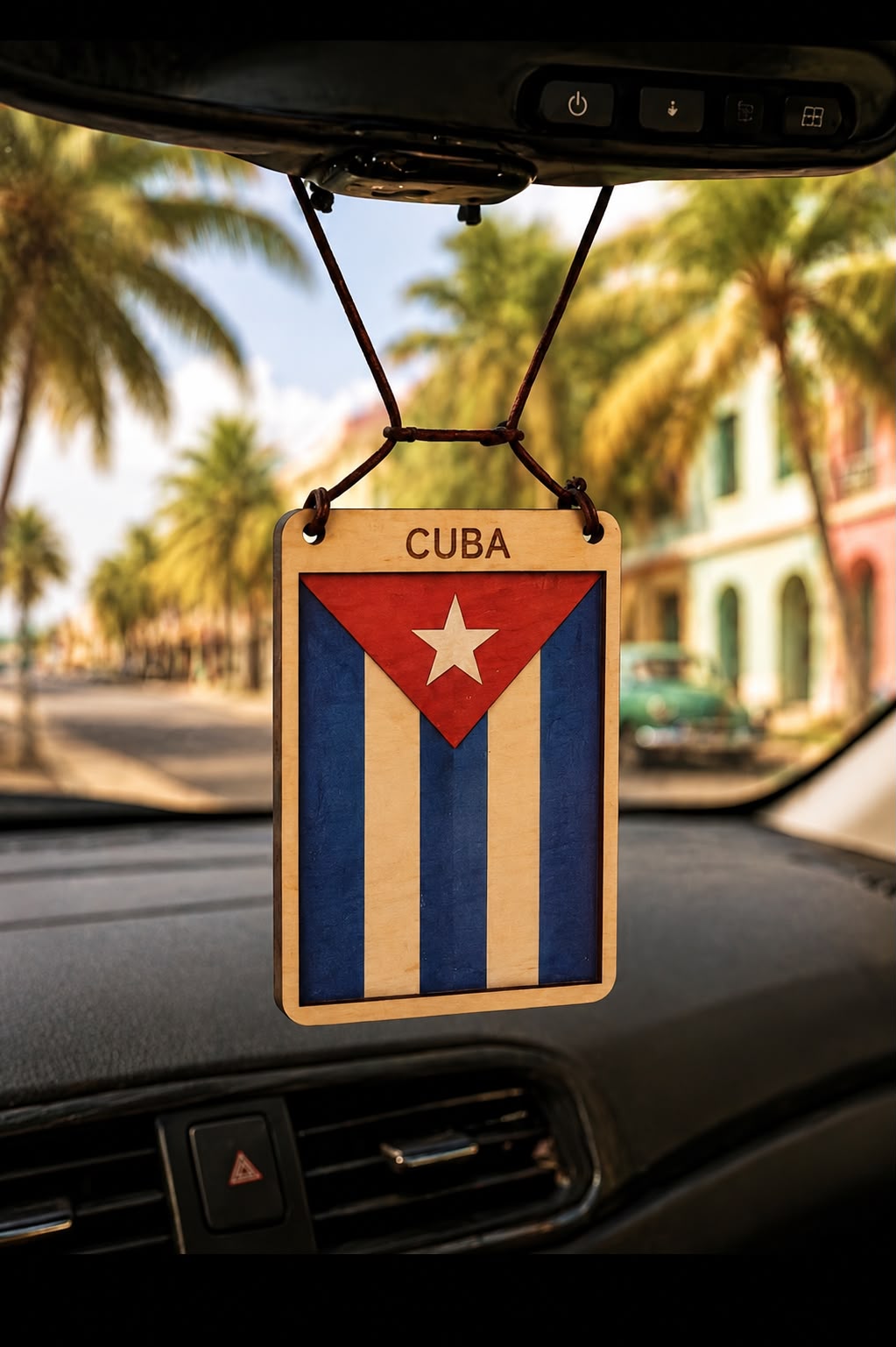 Cuba Rearview Flag Hanger