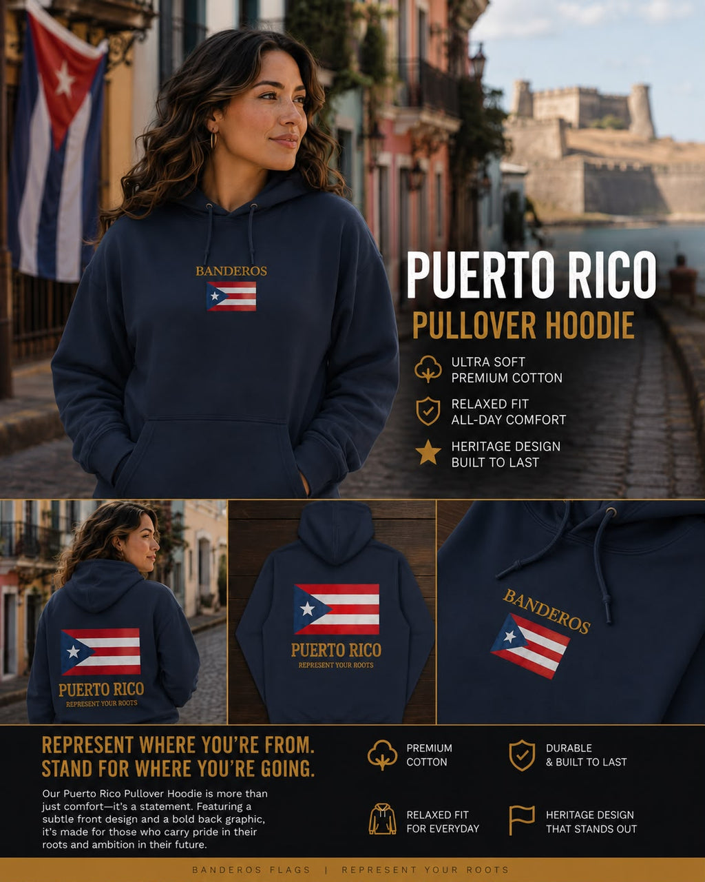 Puerto Rico Pullover Hoodie