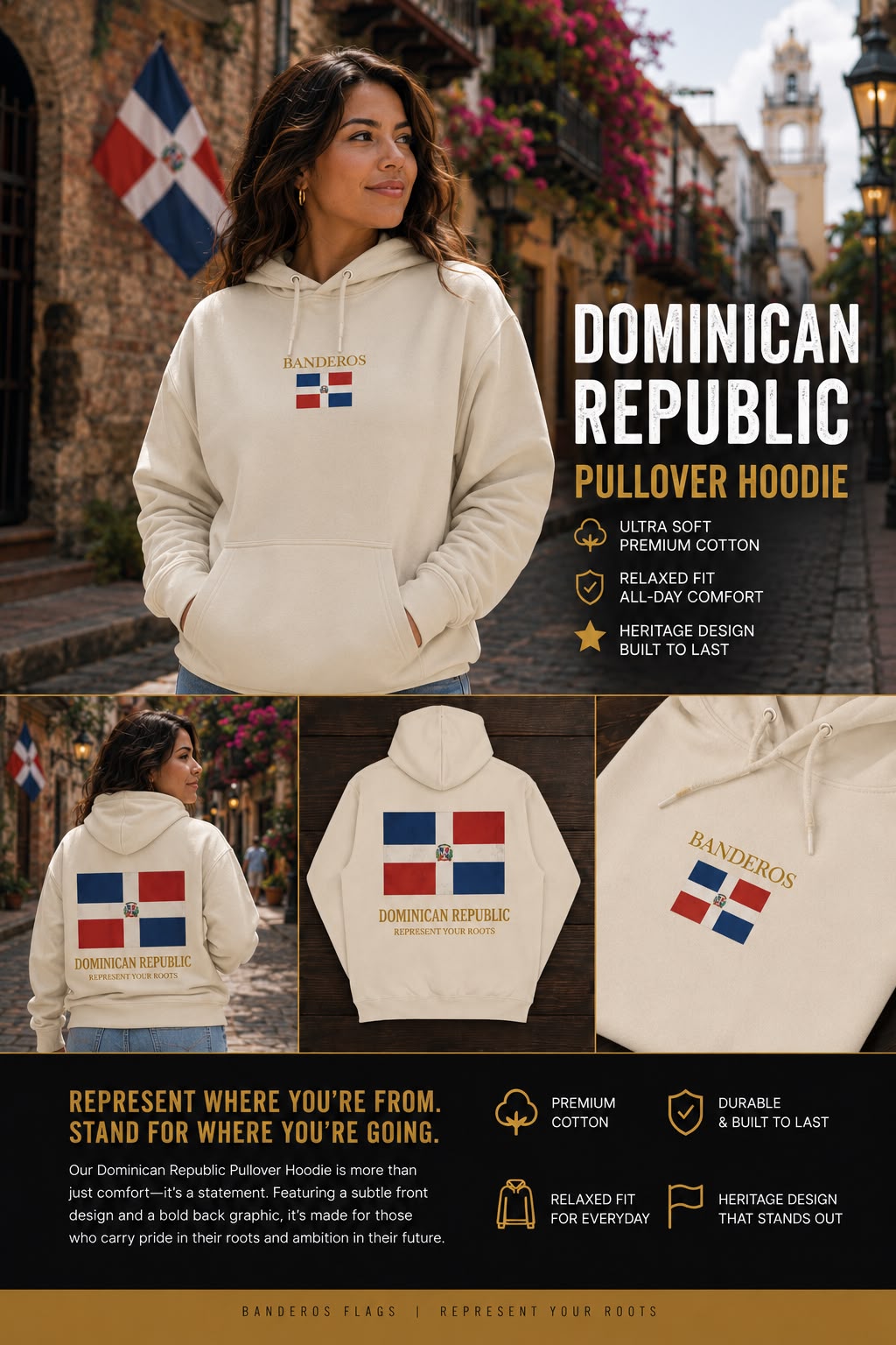 Dominican Republic Pullover Hoodie