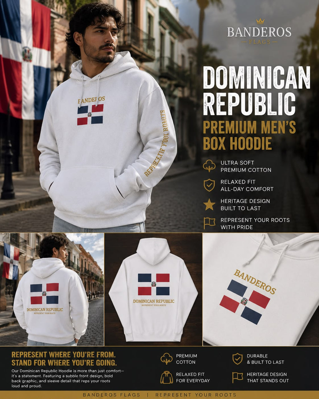 Dominican Republic Box Hoodie