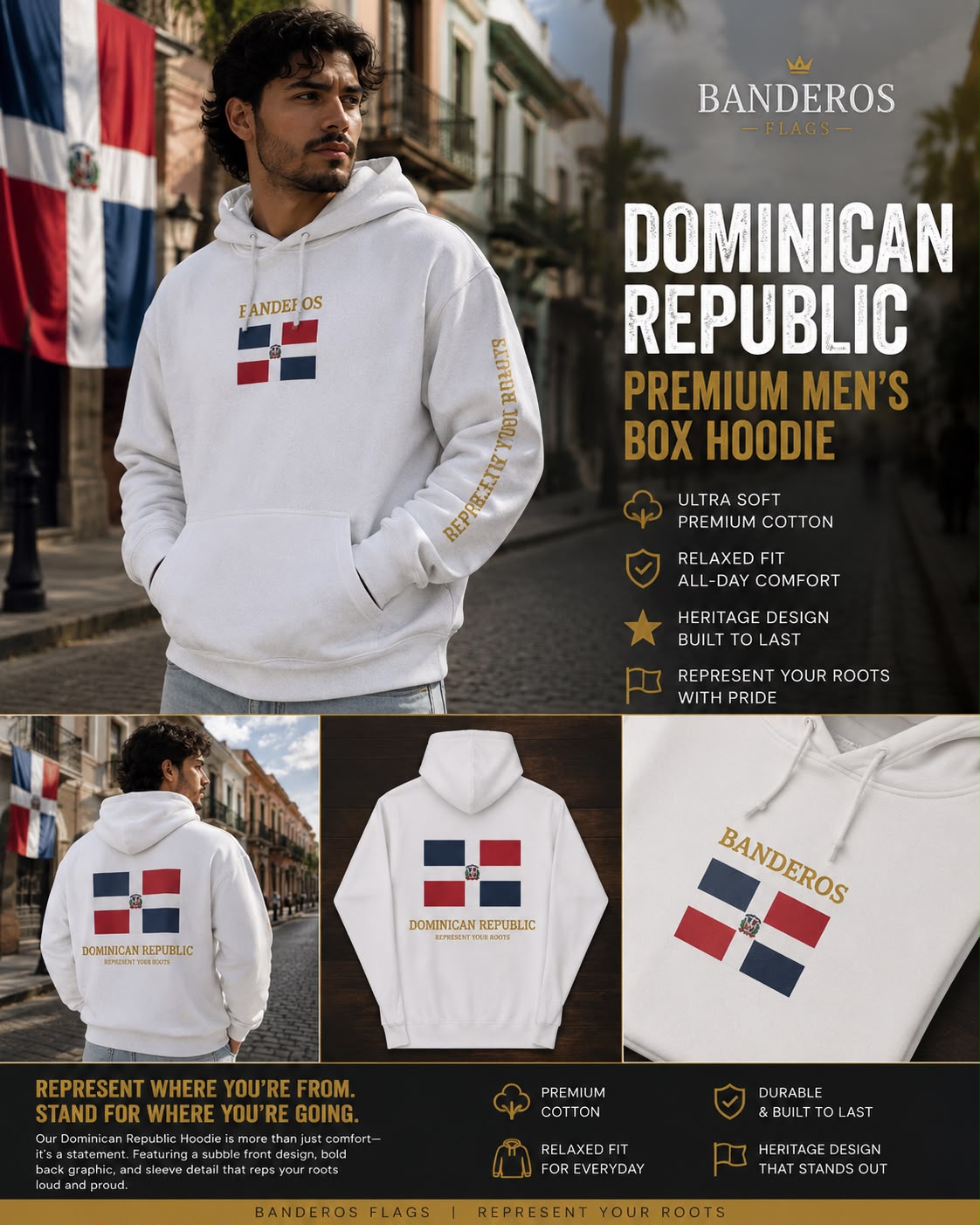 Dominican Republic Box Hoodie