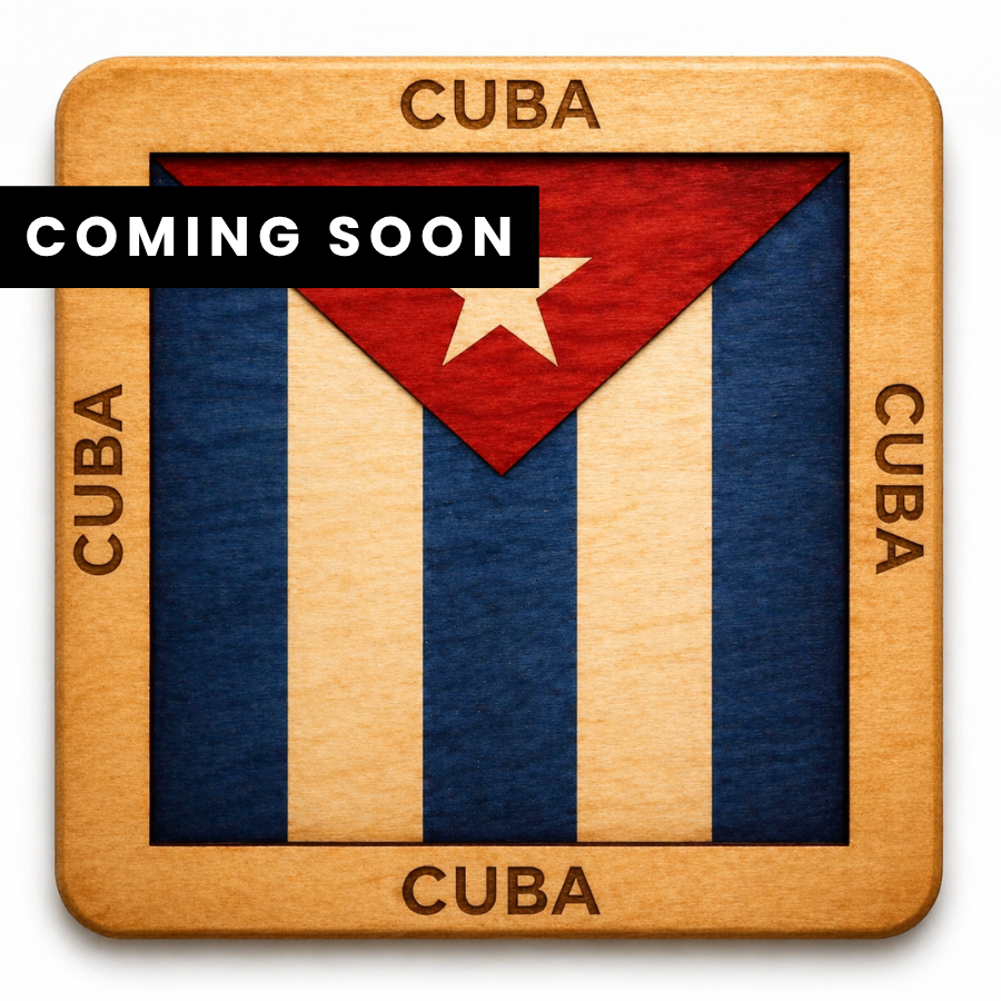 Cuba Wooden Flag Coaster Set
