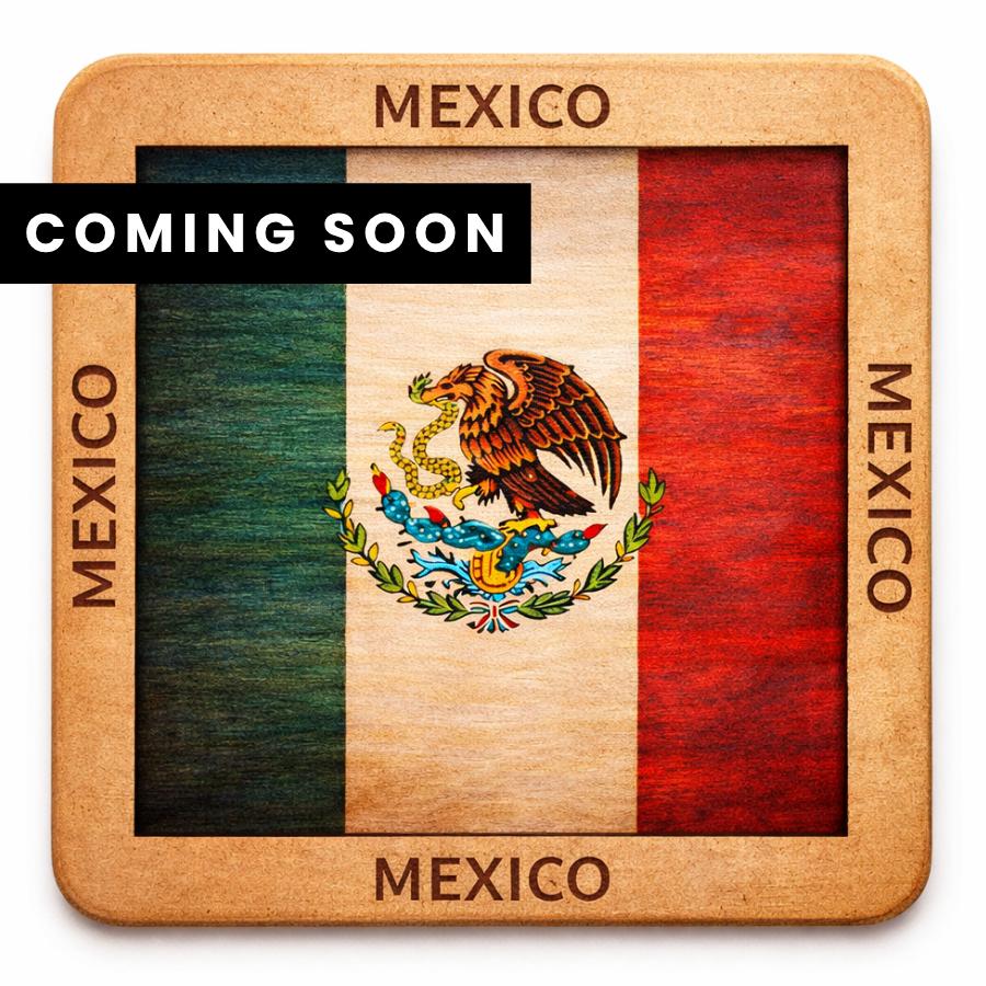 Mexico Wooden Flag Coaster Set